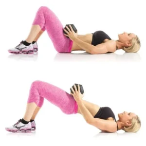 Glute bridge with dumbell