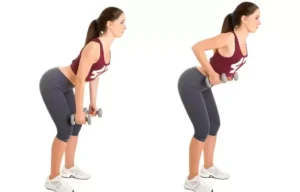 bent-over rows with dumbbells