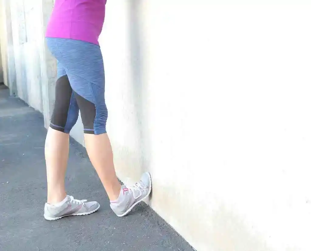 Toes on wall calf stretch