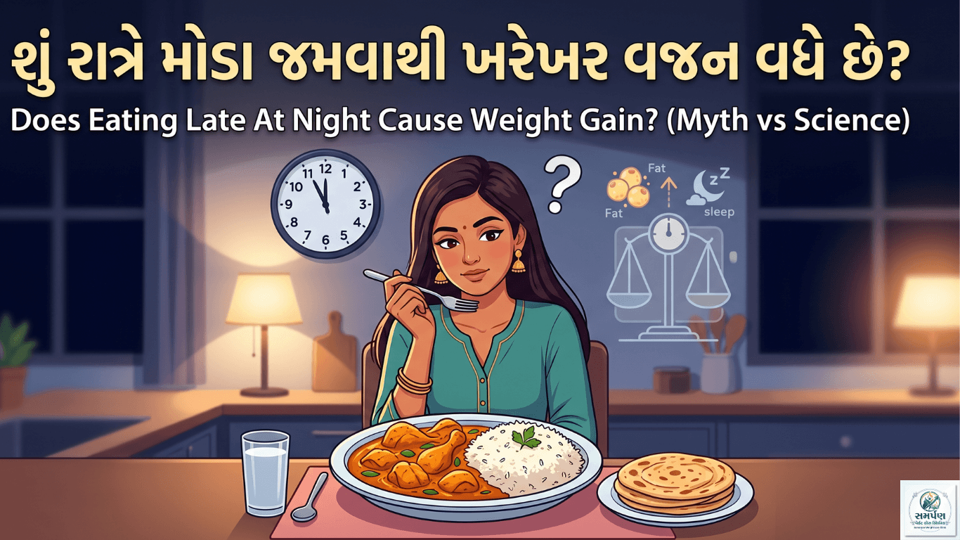 રાત્રે મોડા જમવાથી વજન વધે છે